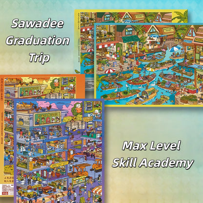 Life Experience Guide 3D Sticker | 2 Cute Miniature Scenes