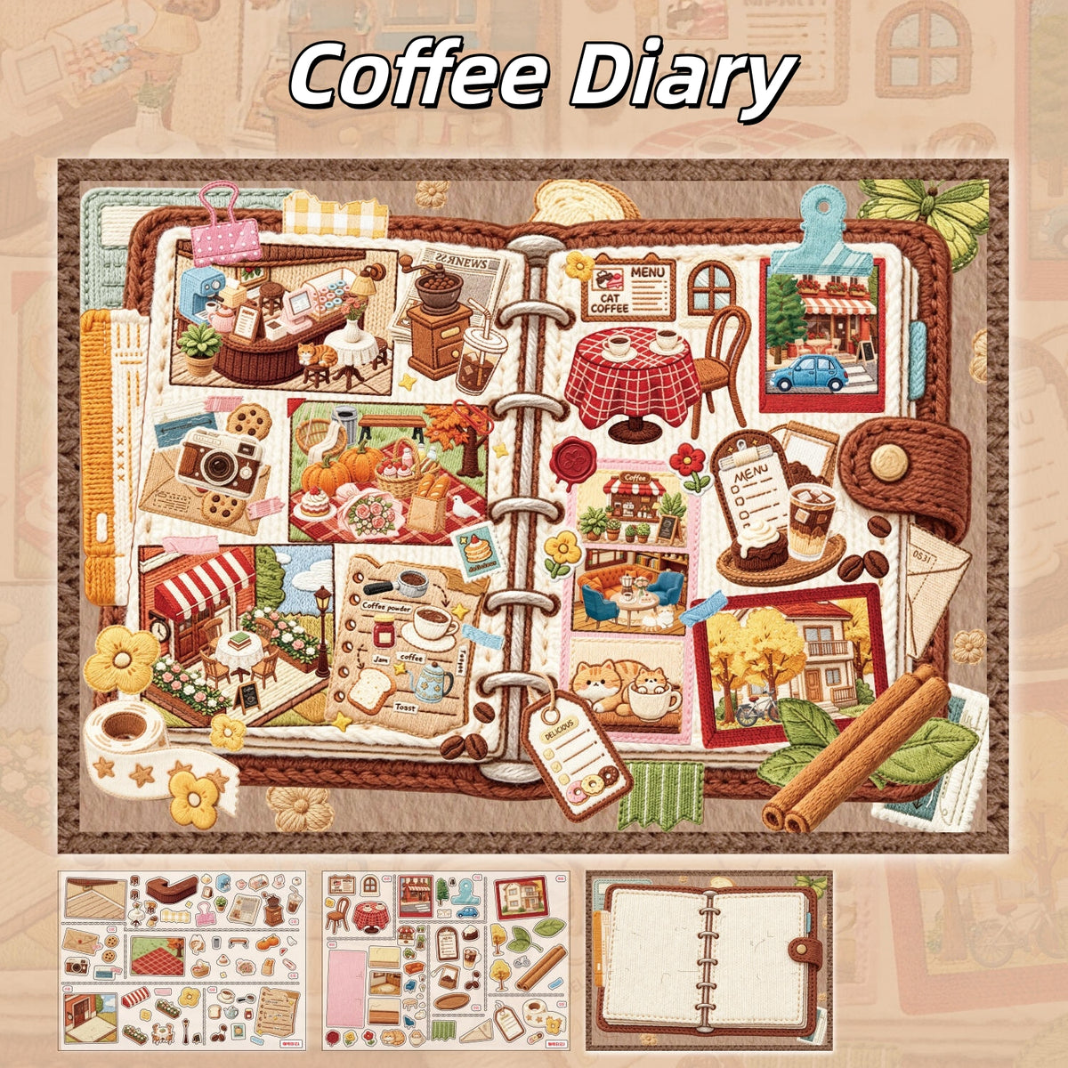 Whimsical Wanderings 3D Sticker | 2 Cute Miniature Scenes