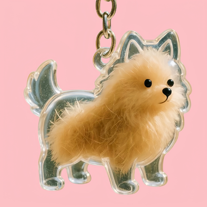 Puppy Kitty Hair Pendant Key Chain