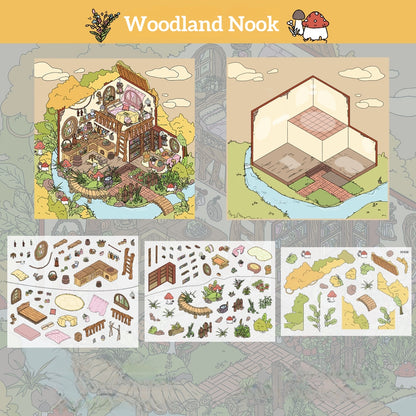 Seacat World 3D Sticker | 6 Cute Miniature Scenes