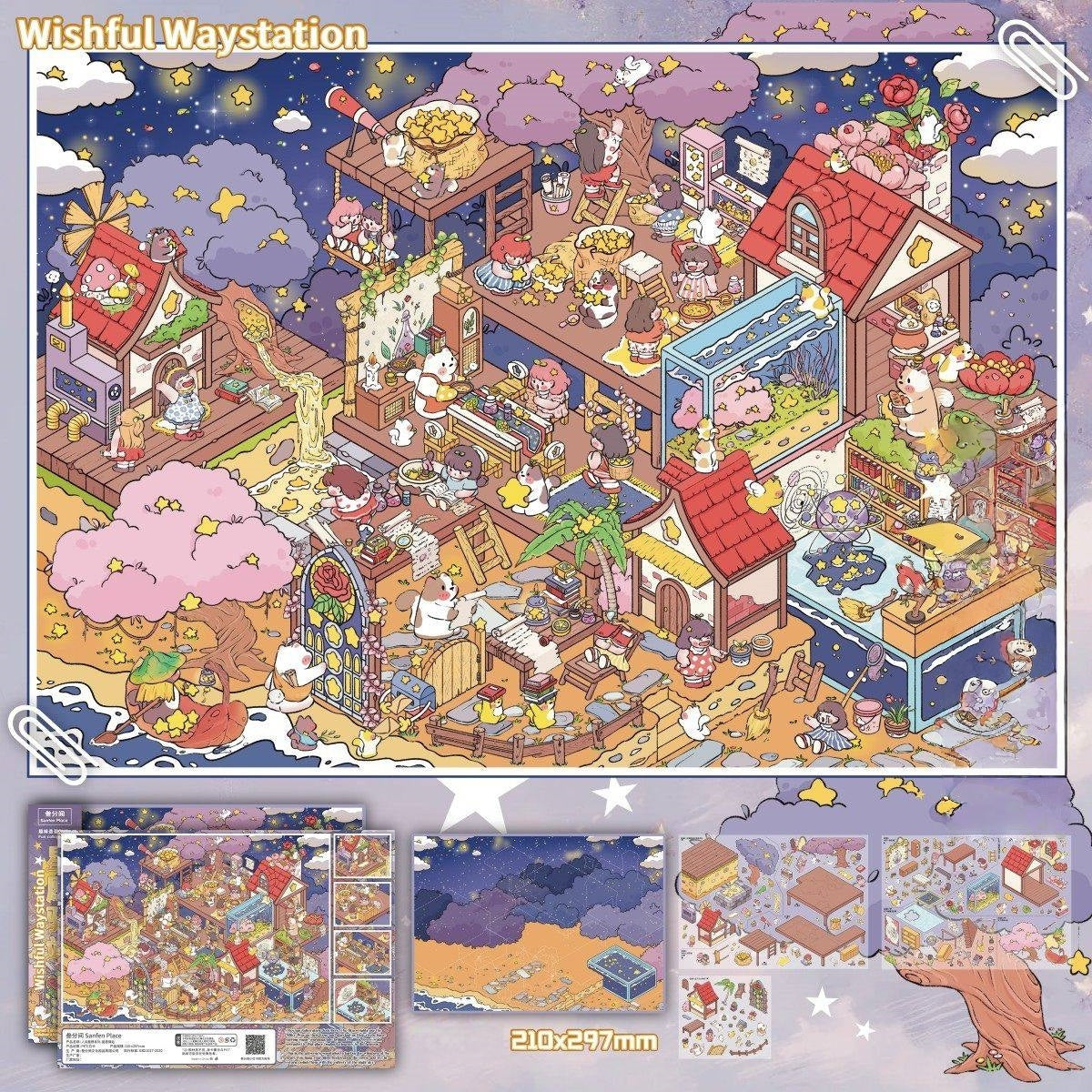 The Starry Daily 3D Sticker | 3 Cute Miniature Scenes