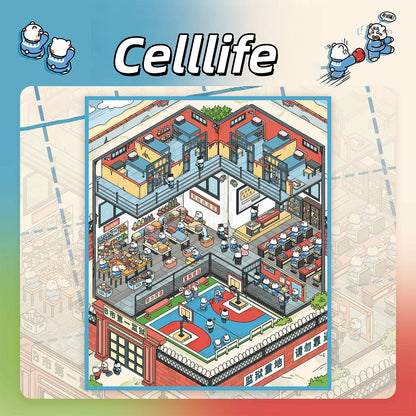 Simulation Management 3D Sticker | 4 Cute Miniature Scenes