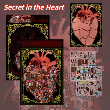 Heart Dwelling 3D Sticker | 2 Cute Miniature Scenes