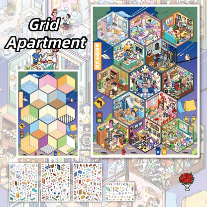 Urban Rhythms 3D Sticker | 3 Cute Miniature Scenes