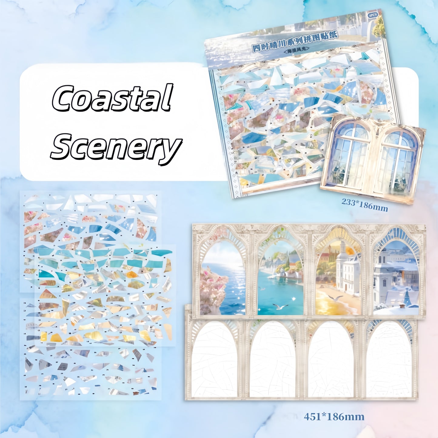 Scenic Journey 3D Sticker | 4 Cute Miniature Scenes
