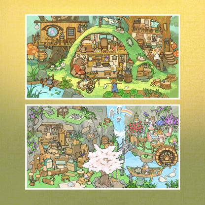Forest Friends 3D Sticker | 5 Cute Miniature Scenes