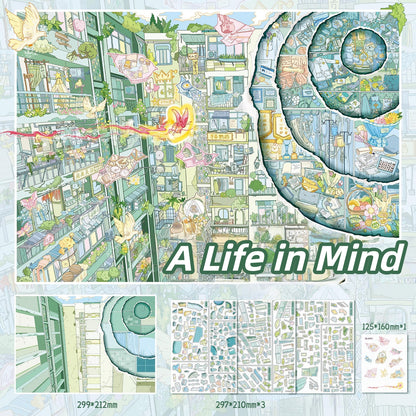 Leaflets 3D Sticker | 4 Cute Miniature Scenes
