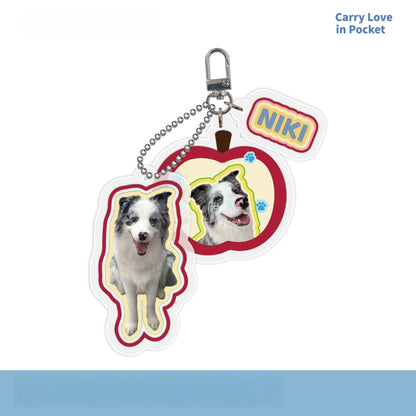 Custom Pet Photo Acrylic Bag Charm Keychain