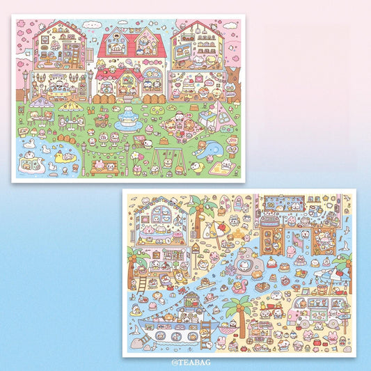 Soft Season 3D Sticker | 2 Cute Miniature Scenes