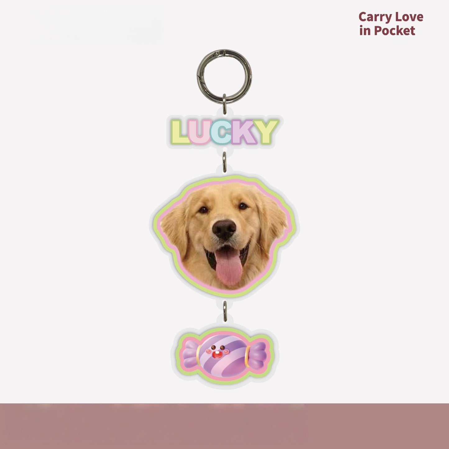 Custom Pet Photo Acrylic Bag Charm Keychain