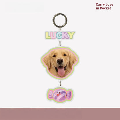 Custom Pet Photo Acrylic Bag Charm Keychain