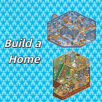Build a Home 3D Sticker | 2 Cute Miniature Scenes