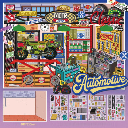American Comic Style 3D Sticker | 3 Cute Miniature Scenes