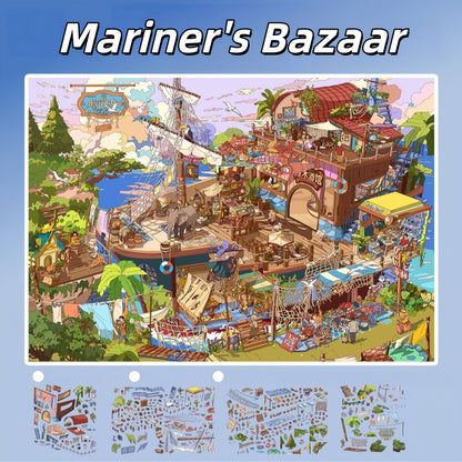 Above and Below the Waves 3D Sticker | 2 Cute Miniature Scenes
