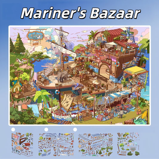 Above and Below the Waves 3D Sticker | 2 Cute Miniature Scenes