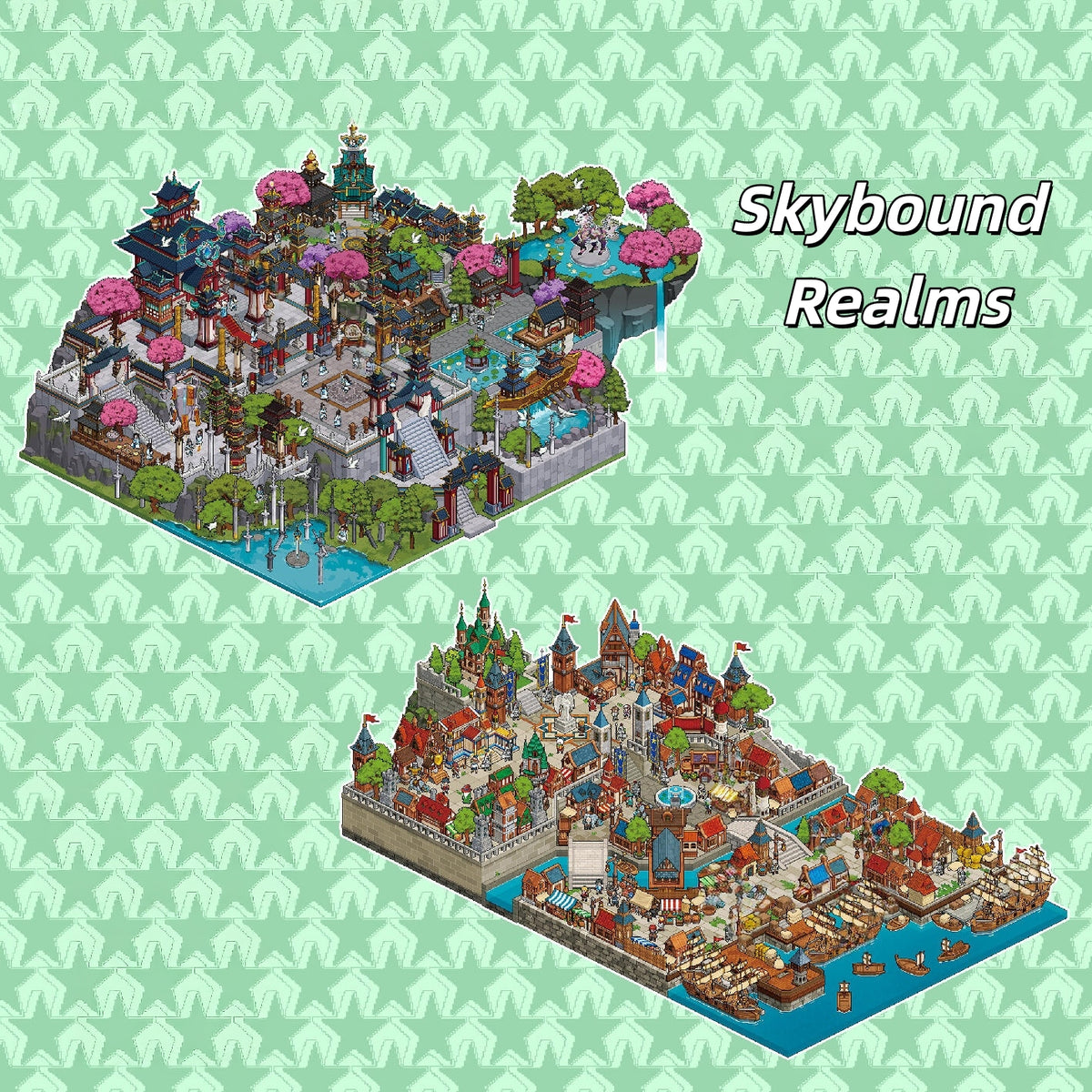 Skybound Realms 3D Sticker | 2 Cute Miniature Scenes