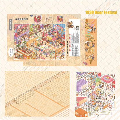 Living for Leisure 3D Sticker | 6 Cute Miniature Scenes