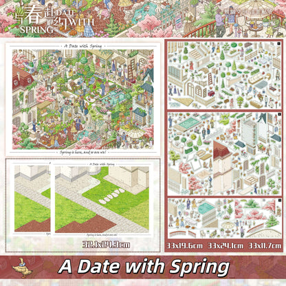 Where Spring Stays 3D Sticker | 6 Cute Miniature Scenes