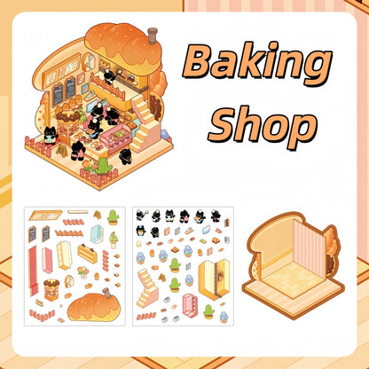 Sweet Shop 3D Sticker | 4 Cute Miniature Scenes