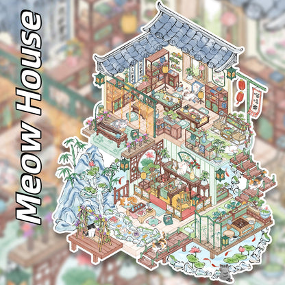 Leisure Life 3D Sticker | 7 Cute Miniature Scenes