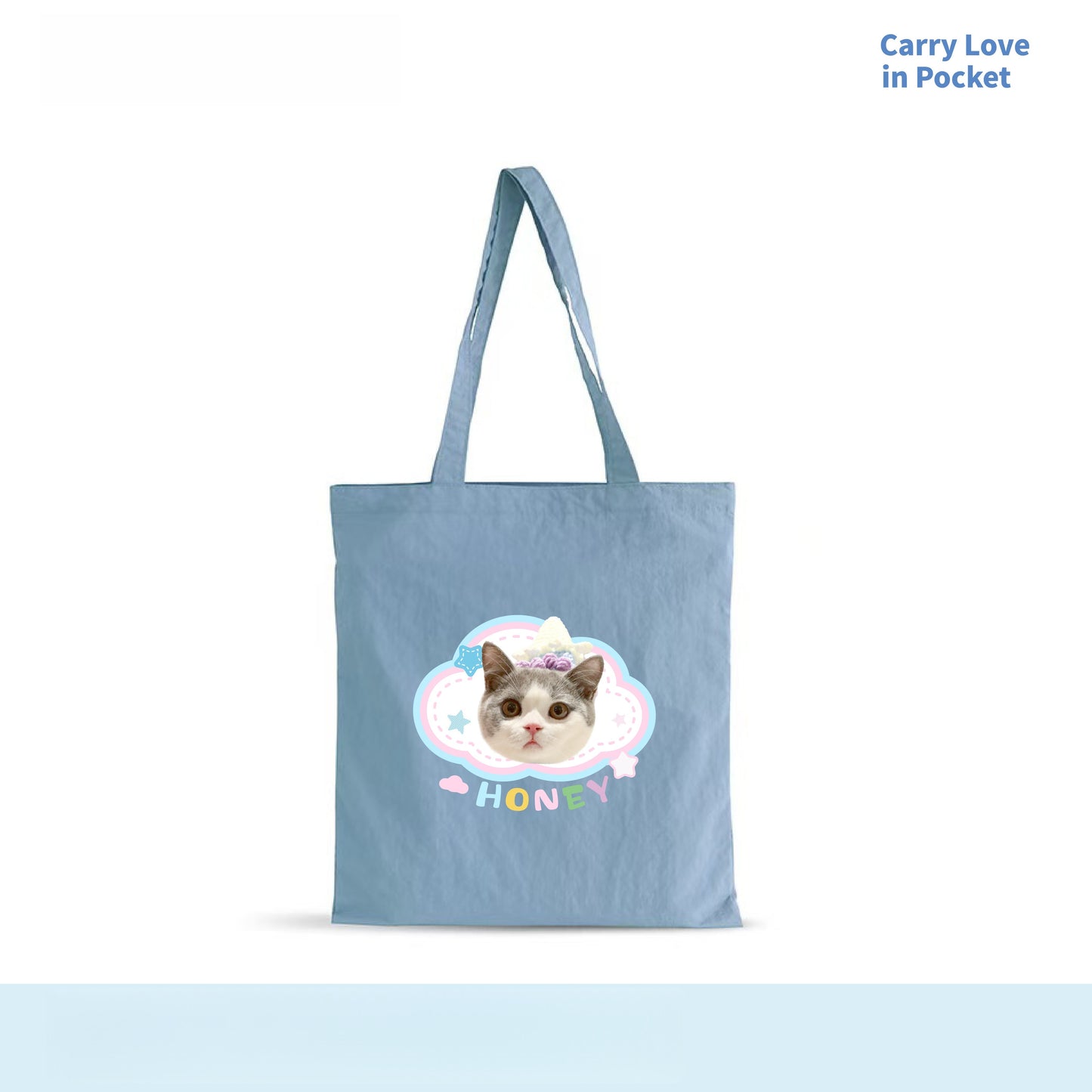Custom Pet Photo Canvas Tote Bag