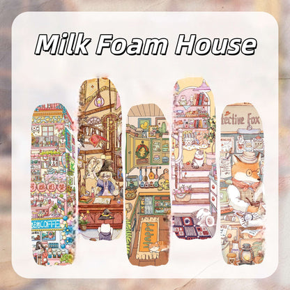 Milk Foam House 3D Sticker | 5 Cute Miniature Scenes