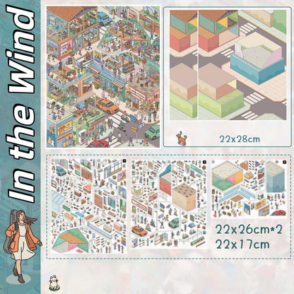 Leisure Daily 3D Sticker | 6 Cute Miniature Scenes
