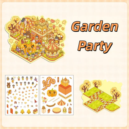 Four Seasons Funland 3D Sticker | 4 Cute Miniature Scenes