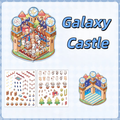 Dream Castle 3D Sticker | 4 Cute Miniature Scenes