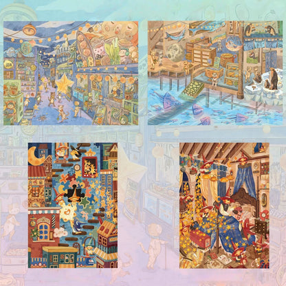 Magic World 3D Sticker | 4 Cute Miniature Scenes