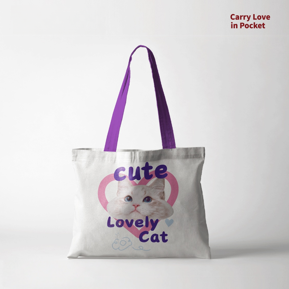 Custom Pet Photo Canvas Tote Bag