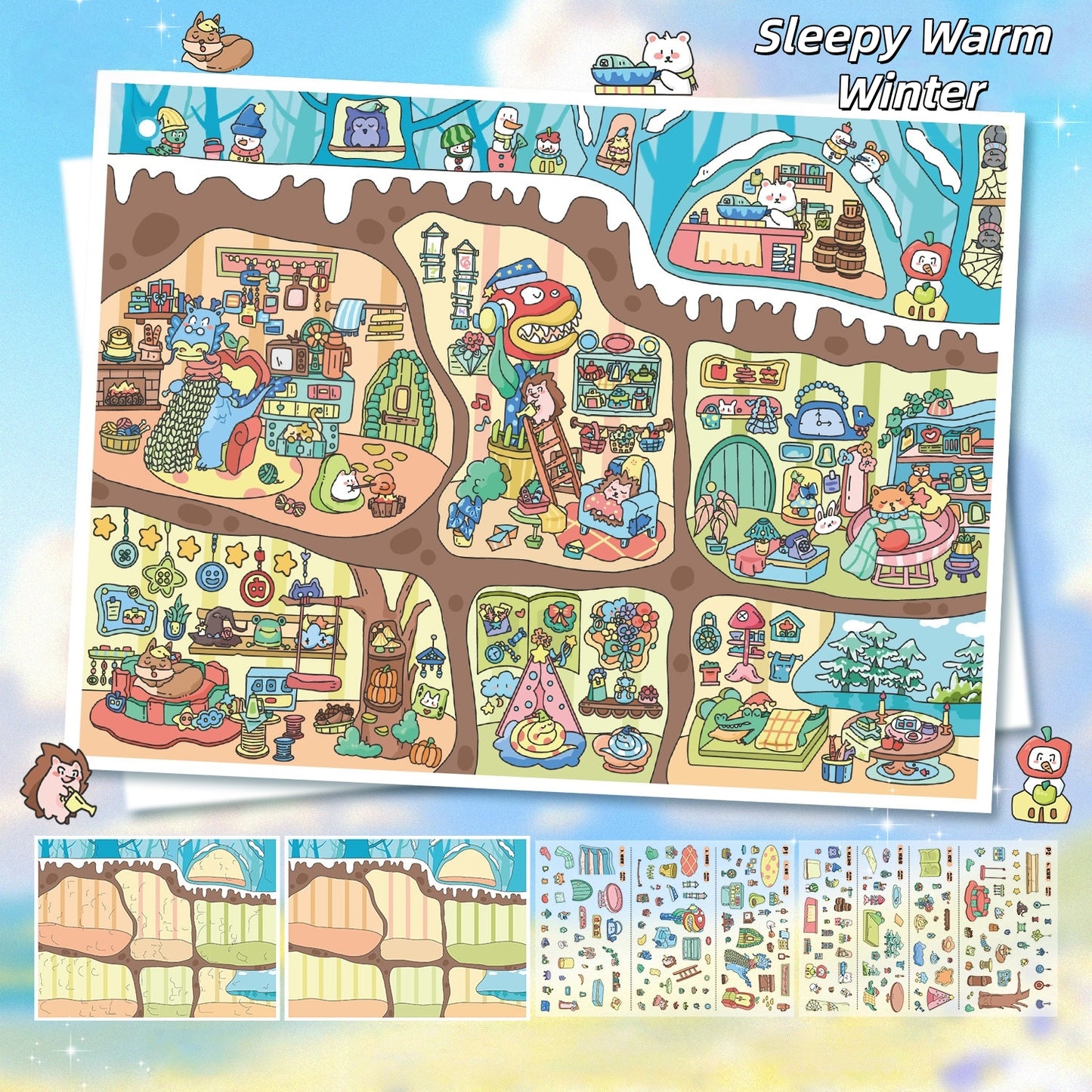 Fantastic Journeys 3D Sticker | 4 Cute Miniature Scenes