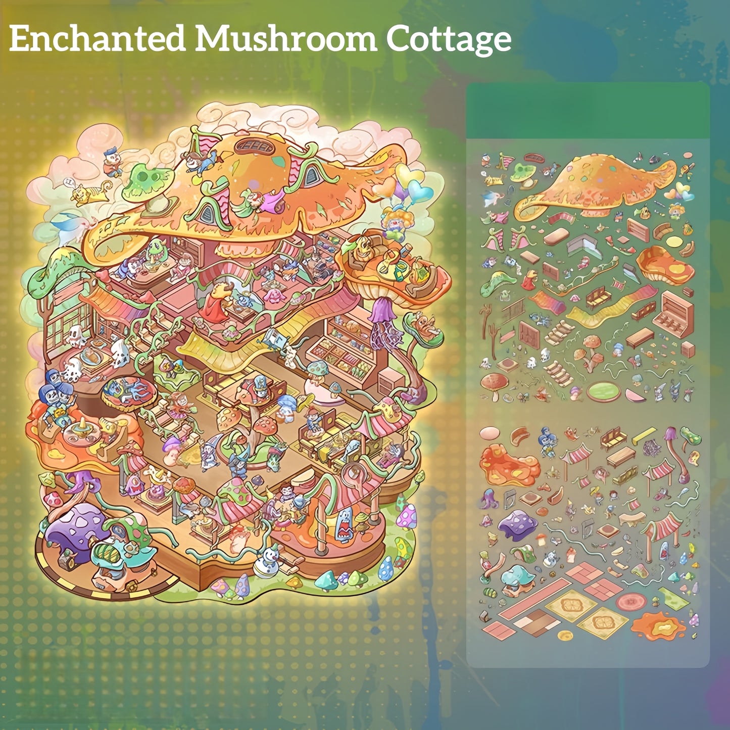 Mystic World Adventure  3D Sticker | 4 Cute Miniature Scenes