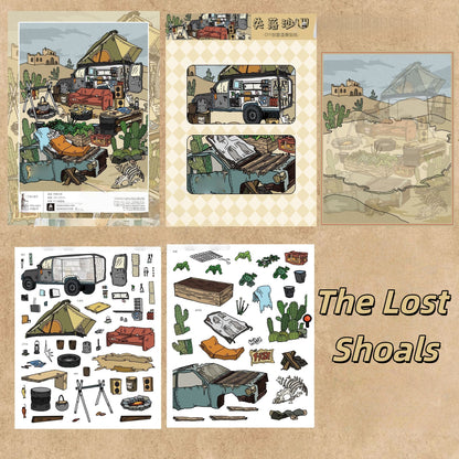 Whimsical Voyage 3D Sticker | 5 Cute Miniature Scenes