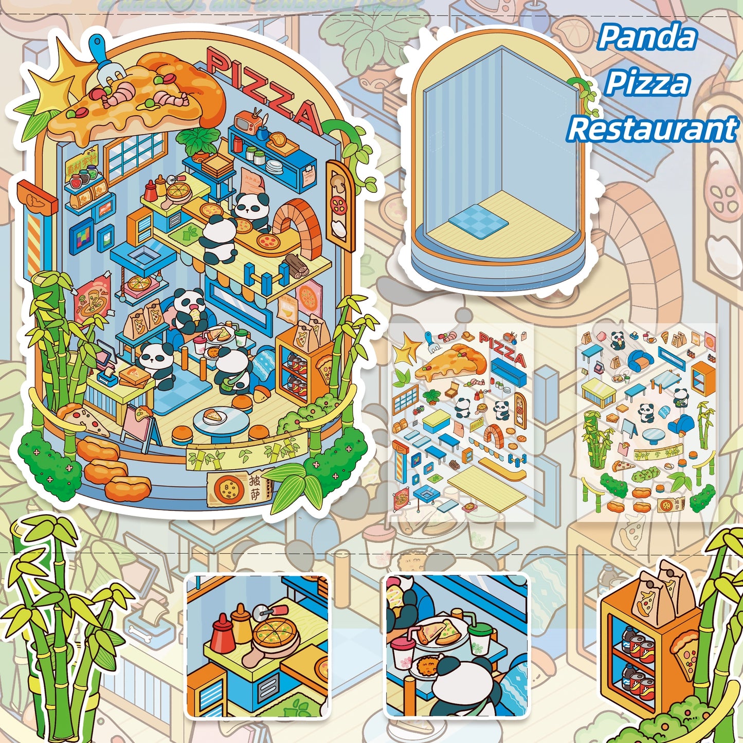 Dreamy Night Talk 3D Sticker | 5 Cute Miniature Scenes