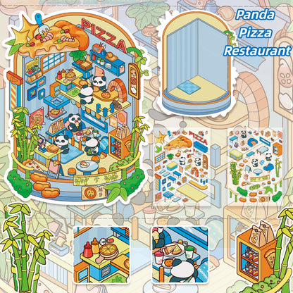 Dreamy Night Talk 3D Sticker | 5 Cute Miniature Scenes