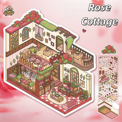 Dream House 3D Sticker | 2 Cute Miniature Scenes