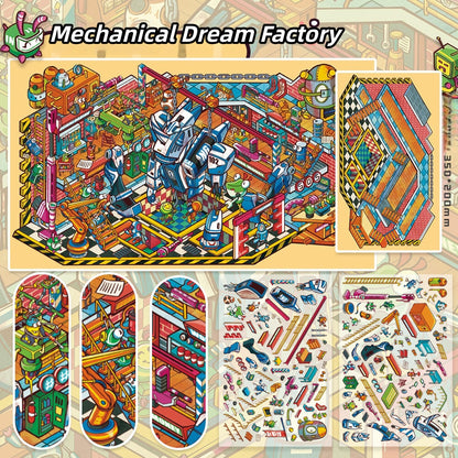 Fantasy Simulation 3D Sticker | 4 Cute Miniature Scenes