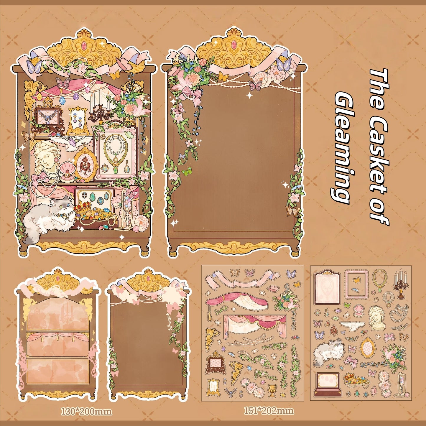 Vitrine Chronicles 3D Sticker | 4 Cute Miniature Scenes
