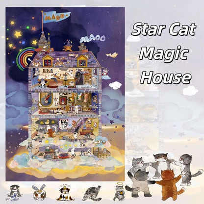 Meow Dream Town 3D Sticker | 6 Cute Miniature Scenes