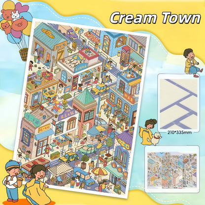 Dream Town 3D Sticker | 3 Cute Miniature Scenes