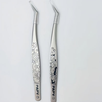 Black and White Hand-drawn Style Professional Sticker Tweezers