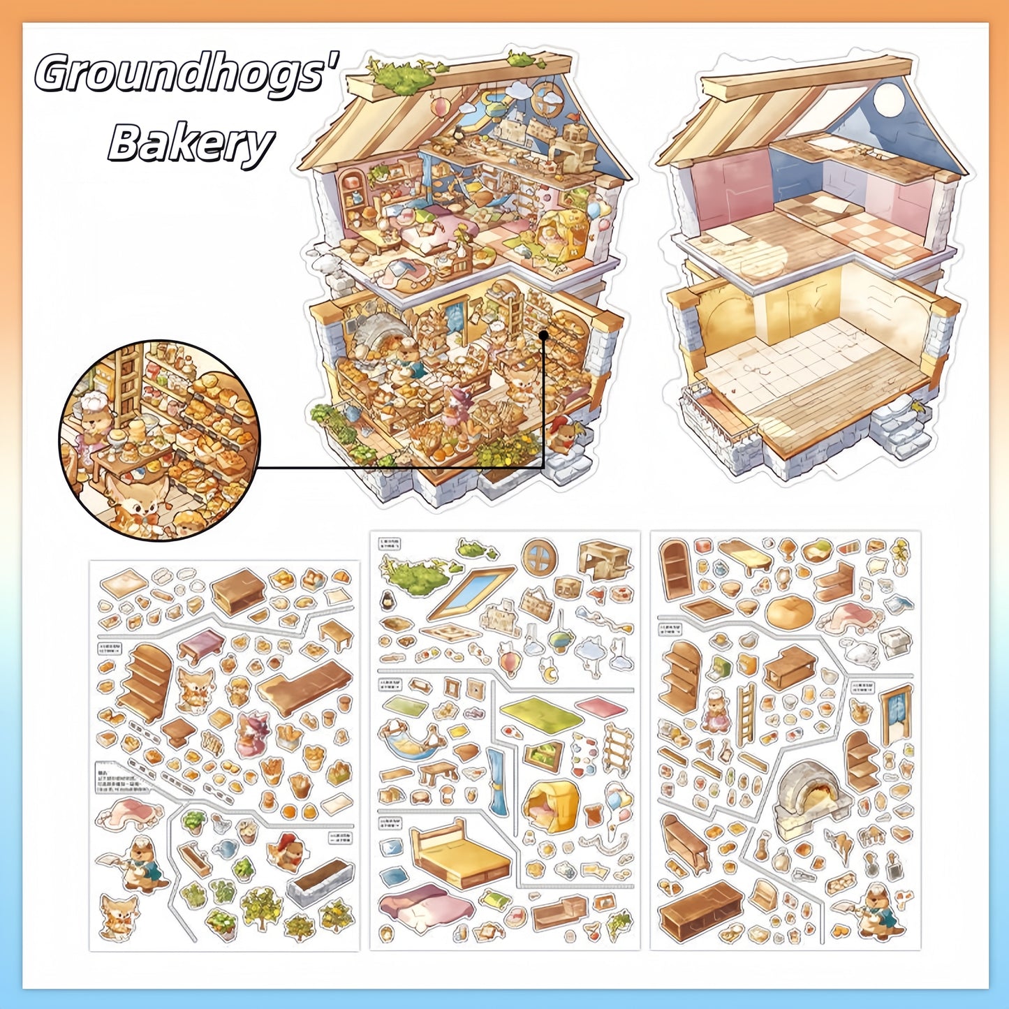 Tides & Tales 3D Sticker | 4 Cute Miniature Scenes
