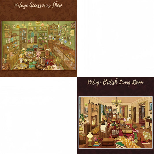 Vintage Life 3D Sticker | 2 Cute Miniature Scenes