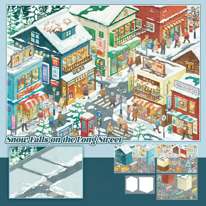 Along the Lane 3D Sticker | 5 Cute Miniature Scenes