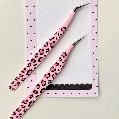 Lip & Leopard patterns Professional Sticker Tweezers