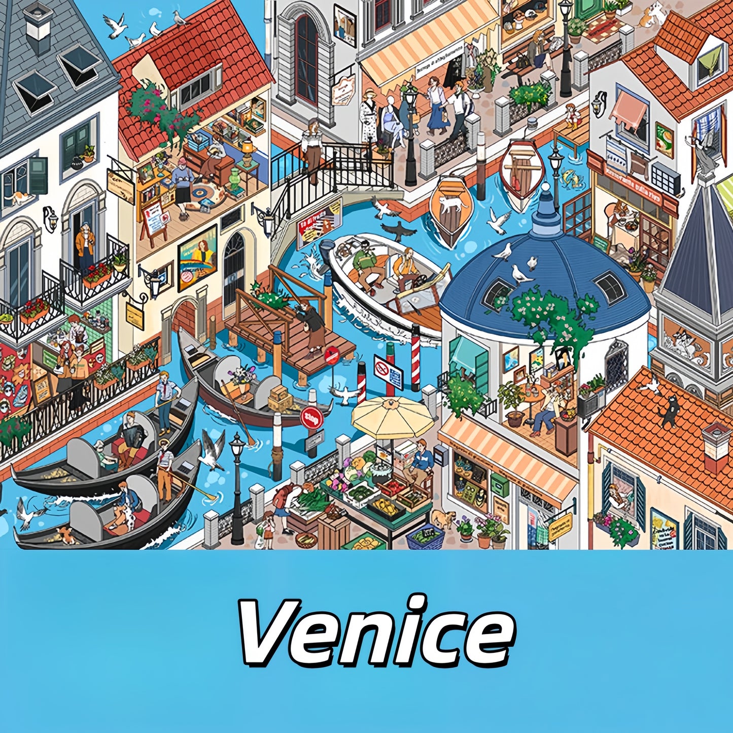 Street Scenes Memoir 3D Sticker | 8 Cute Miniature Scenes