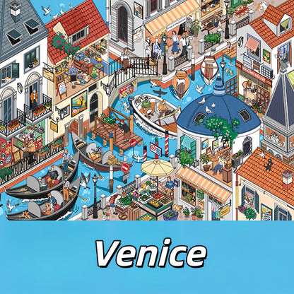 Street Scenes Memoir 3D Sticker | 8 Cute Miniature Scenes