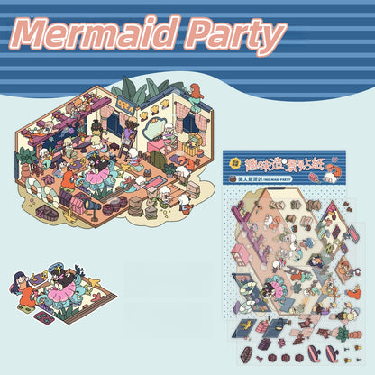 Whimsical Life 3D Sticker | 4 Cute Miniature Scenes