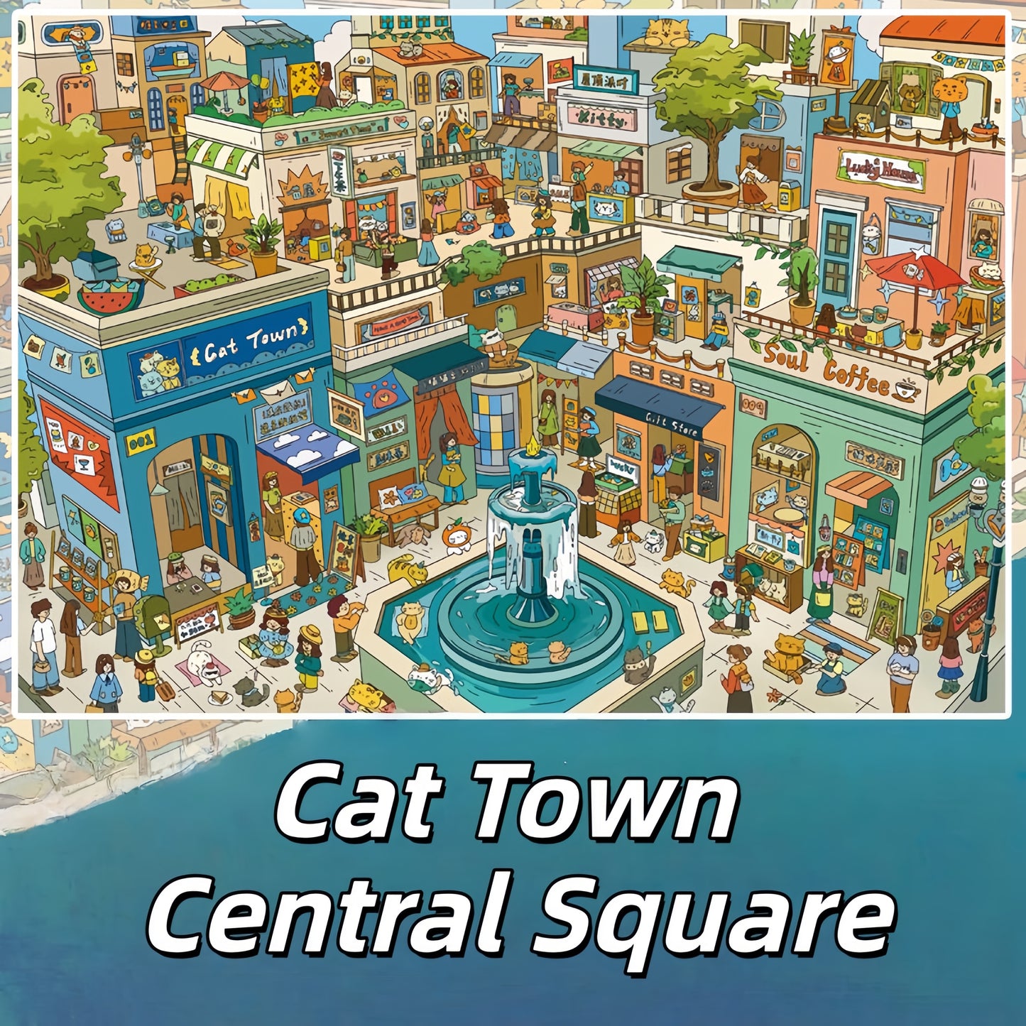 Town Corners 3D Sticker | 6 Cute Miniature Scenes